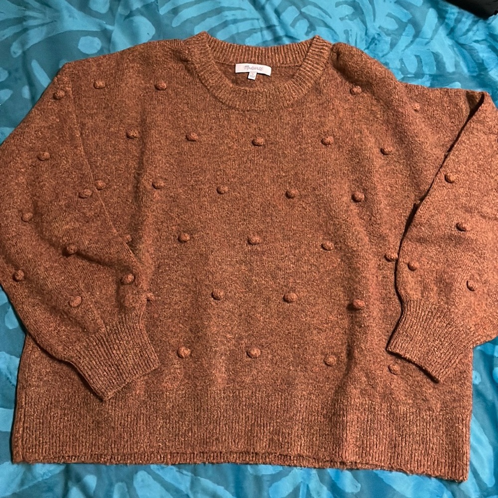 Large Woman’s Madewell Brown Pom Pom Sweater